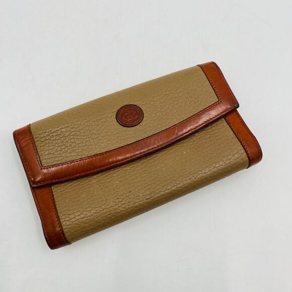 Dooney & Bourke Vintage tan leather Trifold wallet - Picture 1 of 6